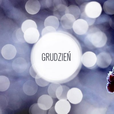 Napis grudzień w białej kuli